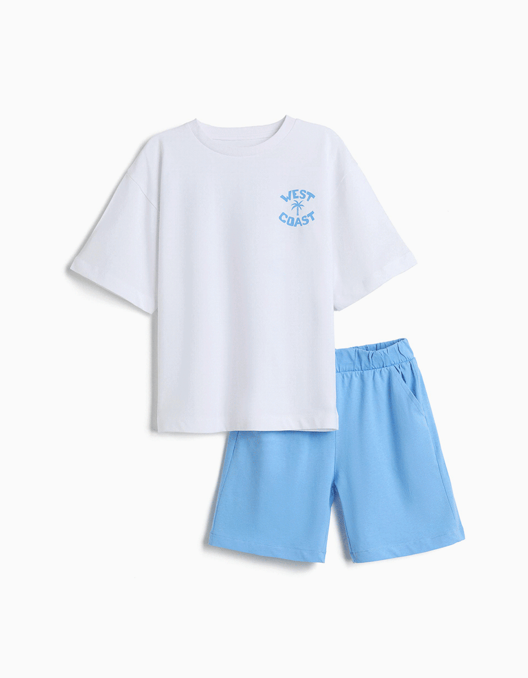 Conjunto T-shirt e Cal&ccedil;&otilde;es, Menino, Azul Claro