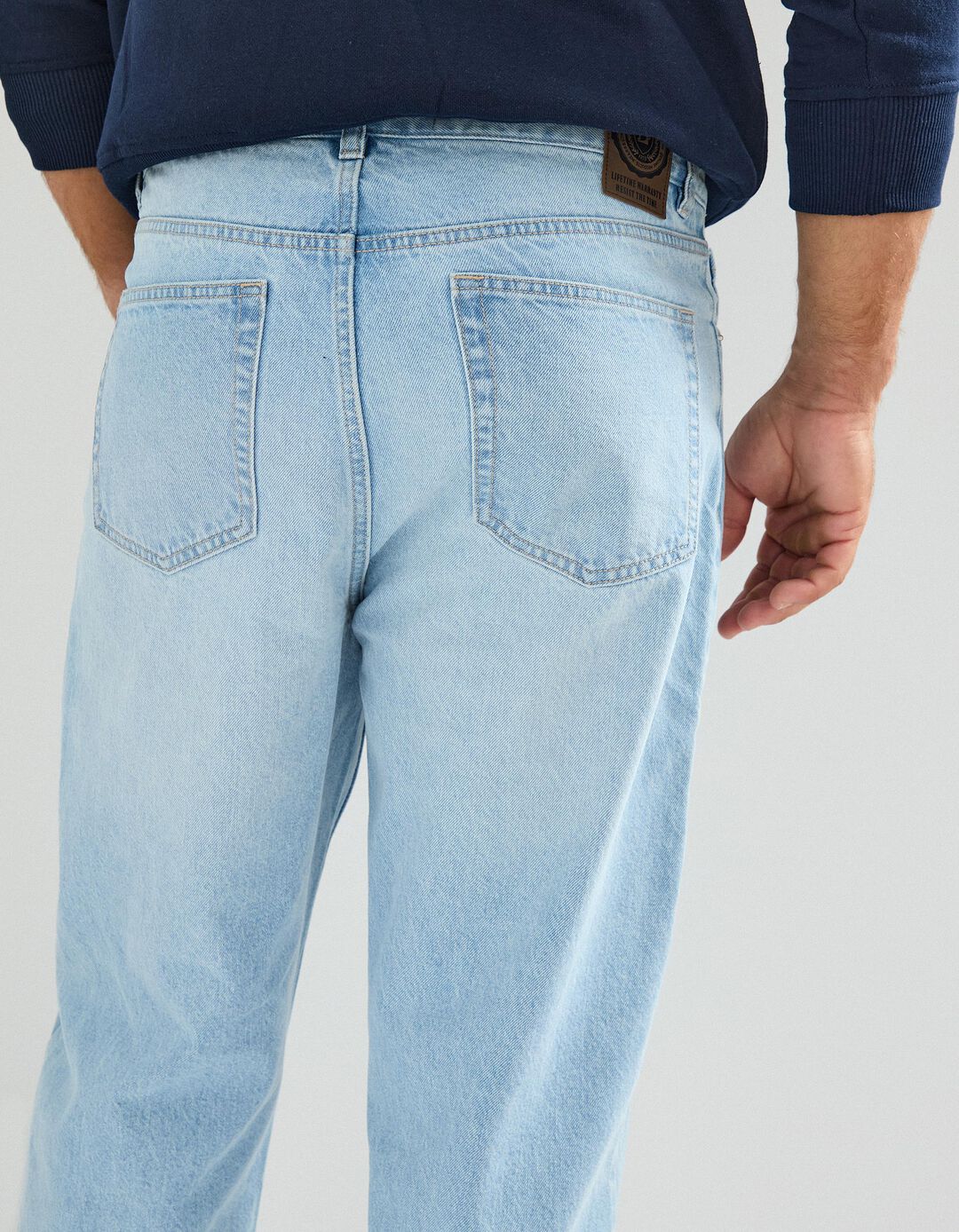 Calças de Ganga 'Loose Fit', Homem, Azul Claro