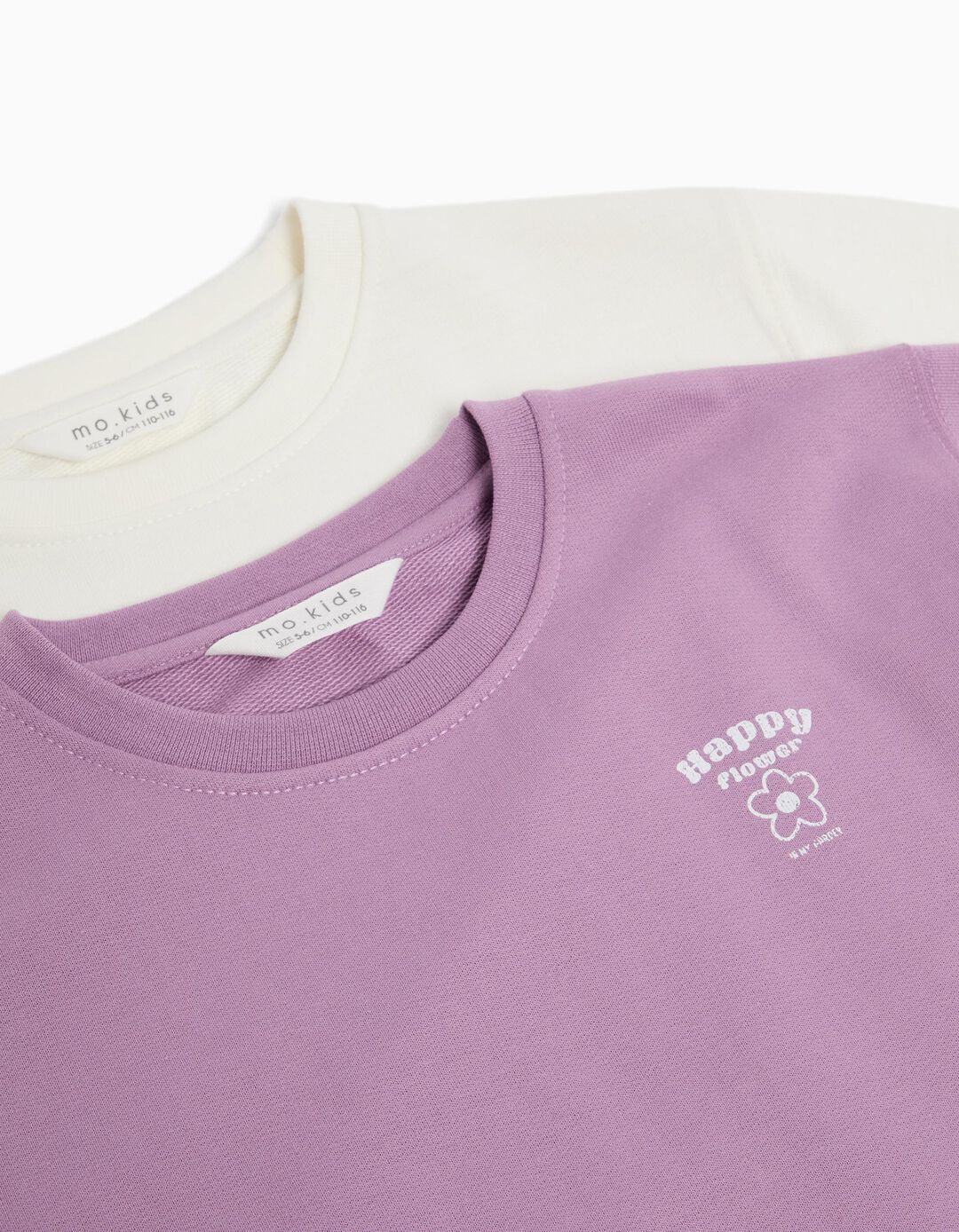 Pack 2 Sweatshirts de Felpa, Menina, Lilás/Bege Claro
