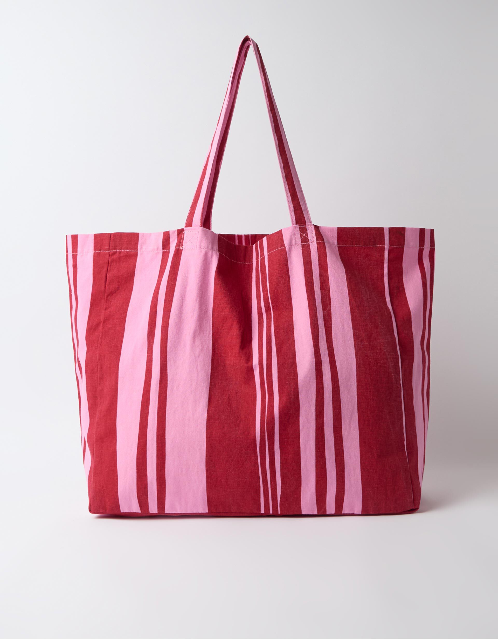 Comprar Online Tote Bag &Agrave;s Riscas, Mulher, Rosa
