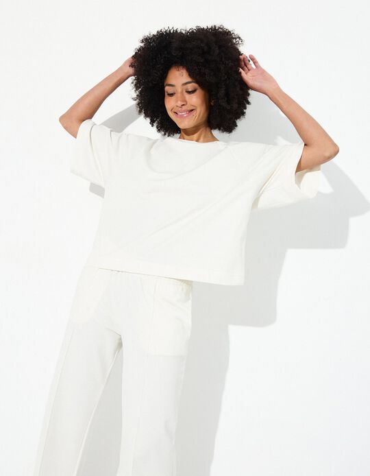 Comprar Online T-shirt Fleece, Mulher, Branco