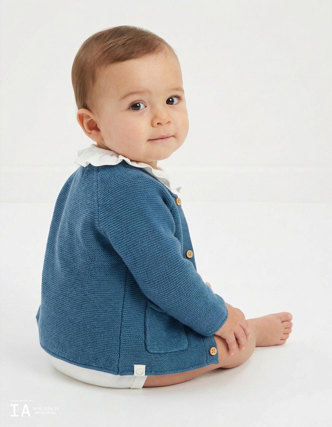 Casaco de Malha, Rec&eacute;m-Nascido, Azul Escuro