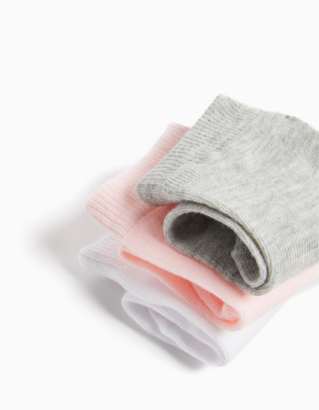 Pack 7 Pares de Meias Lisas, Menina, Multicor
