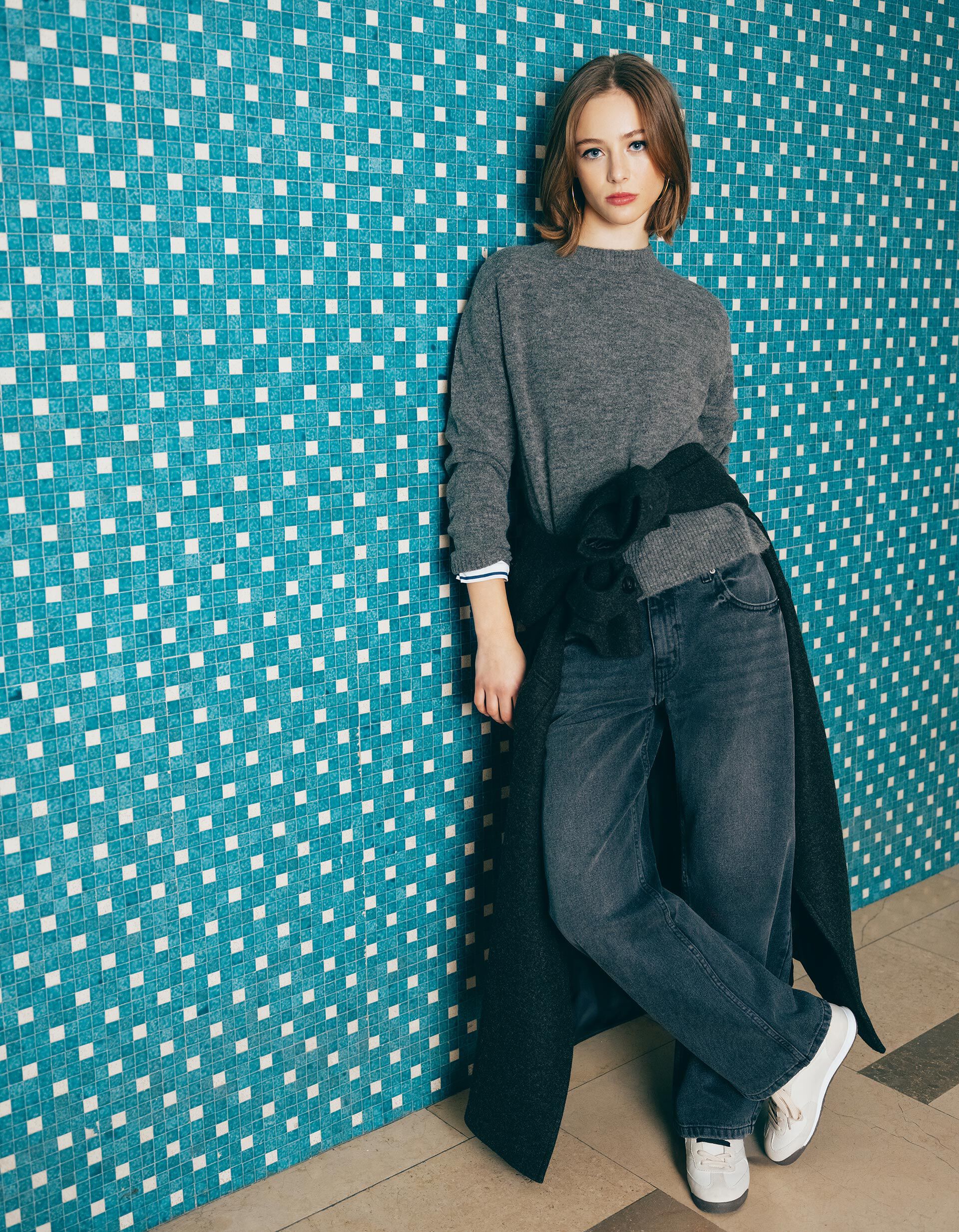 Comprar Online Camisola de Malha, Mulher, Cinzento Escuro