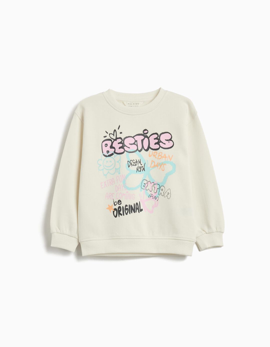 Sweatshirt de Felpa, Menina, Branco