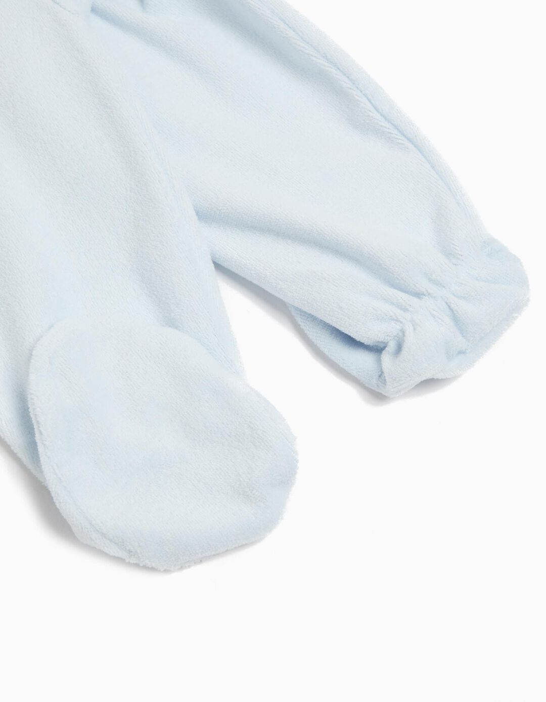 Babygrow Aveludado, Bebé Menino, Azul Claro