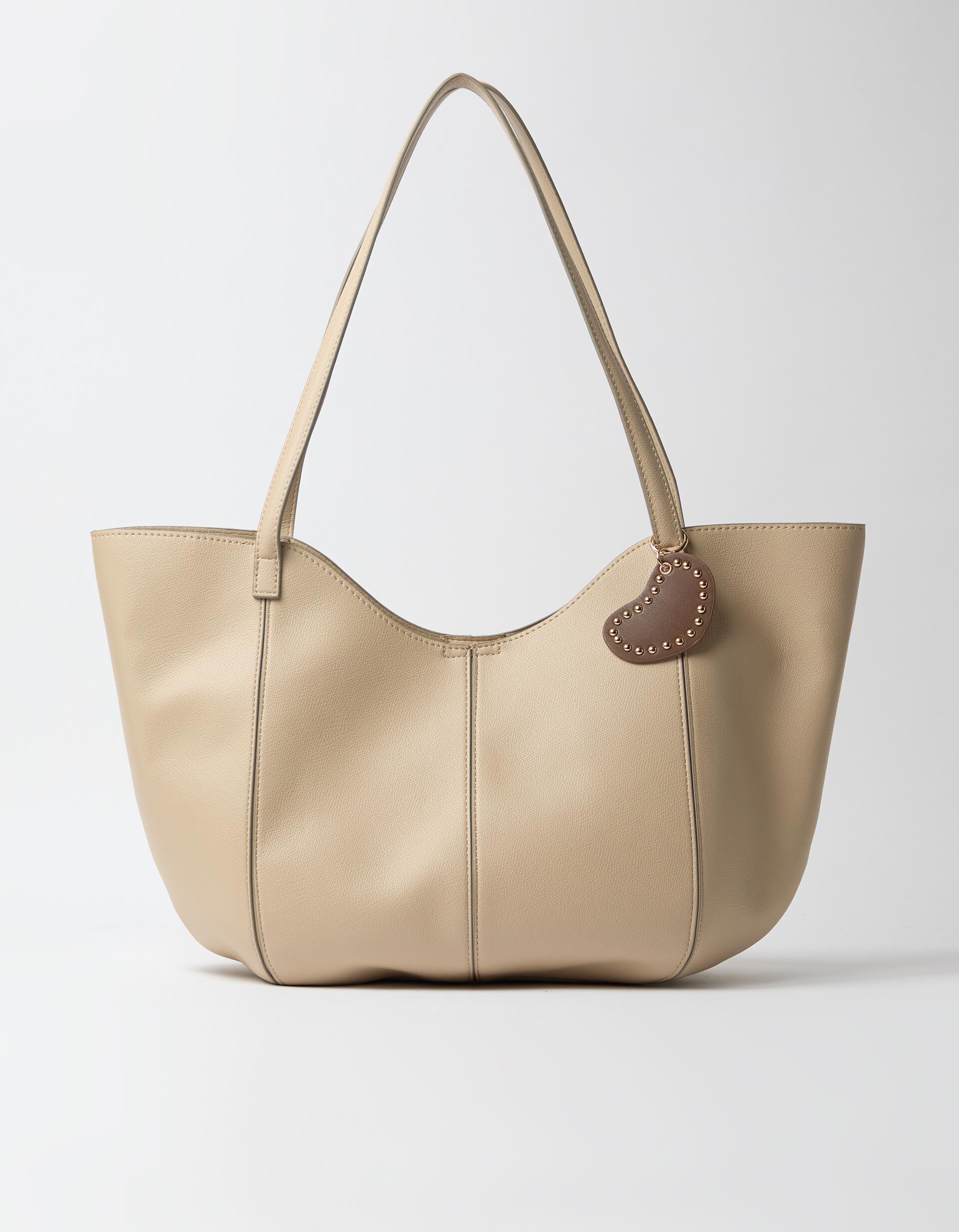 Comprar Online Mala Shopper Com Pendente, Mulher, Bege