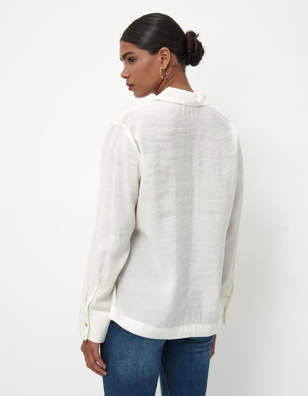 Blusa de Manga Comprida, Mulher, Bege Claro