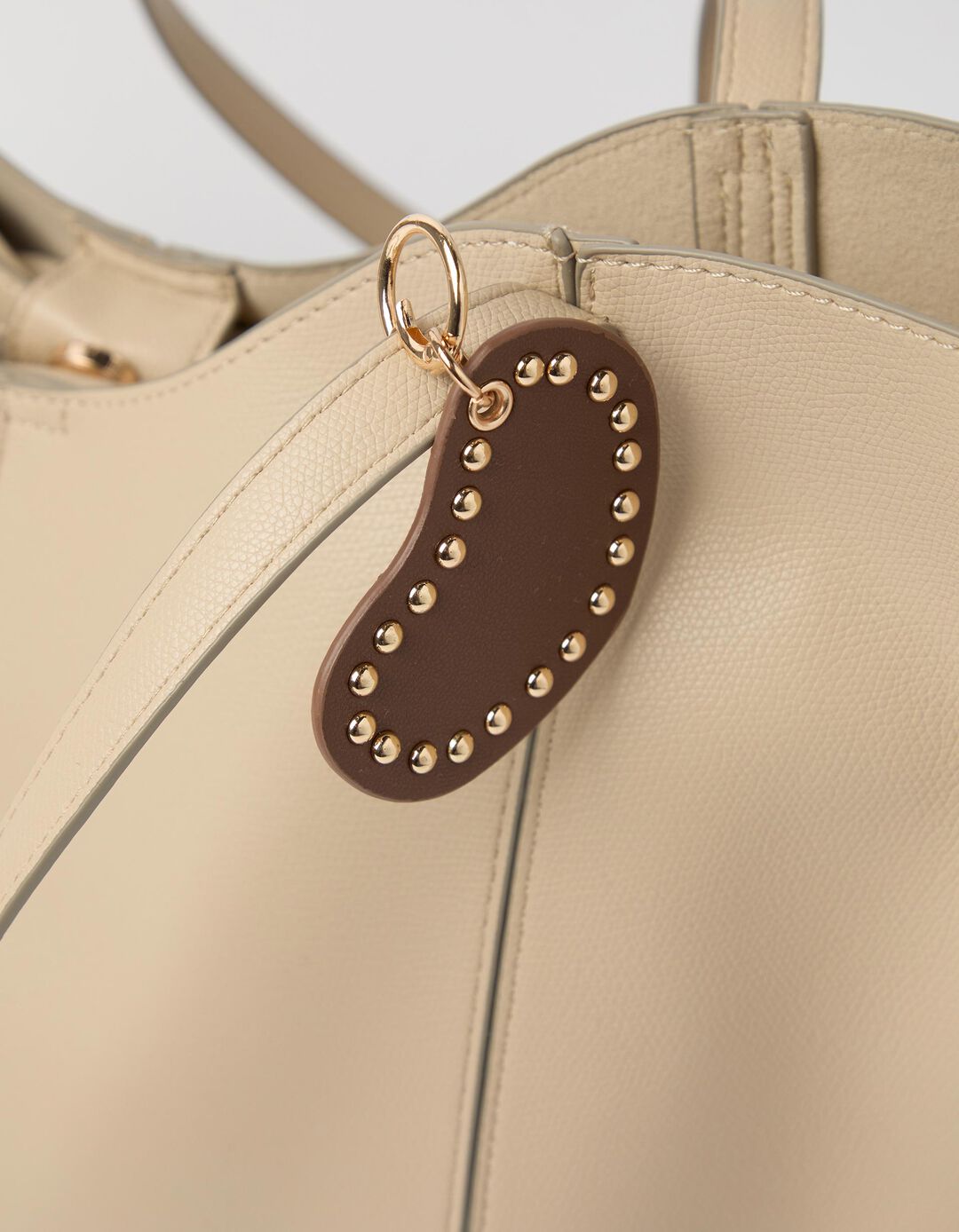 Mala Shopper Com Pendente, Mulher, Bege
