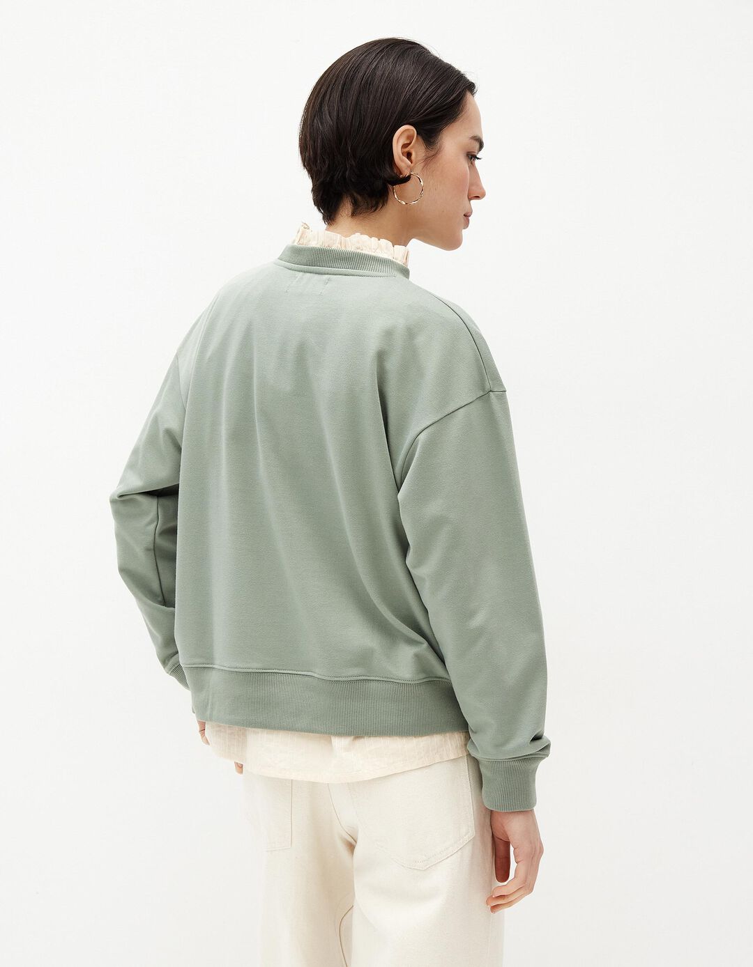 Sweatshirt Estampado, Mulher, Verde Claro