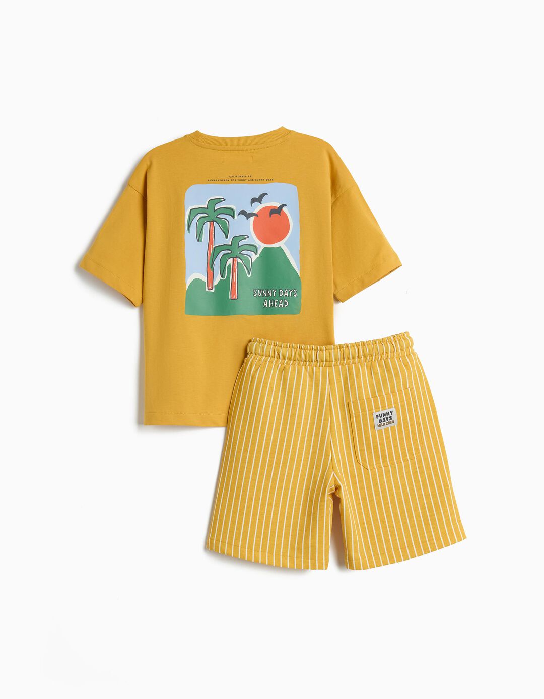 Conjunto T-shirt e Cal&ccedil;&otilde;es, Menino, Amarelo