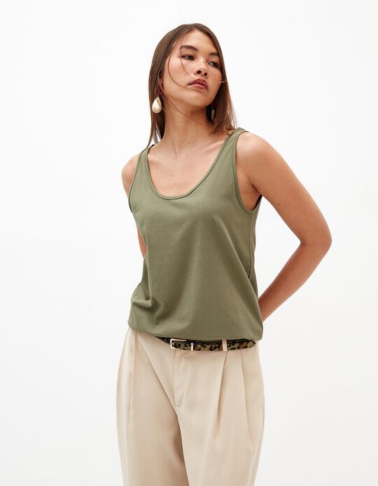 Comprar Online Top Jersey, Mulher, Verde Escuro 