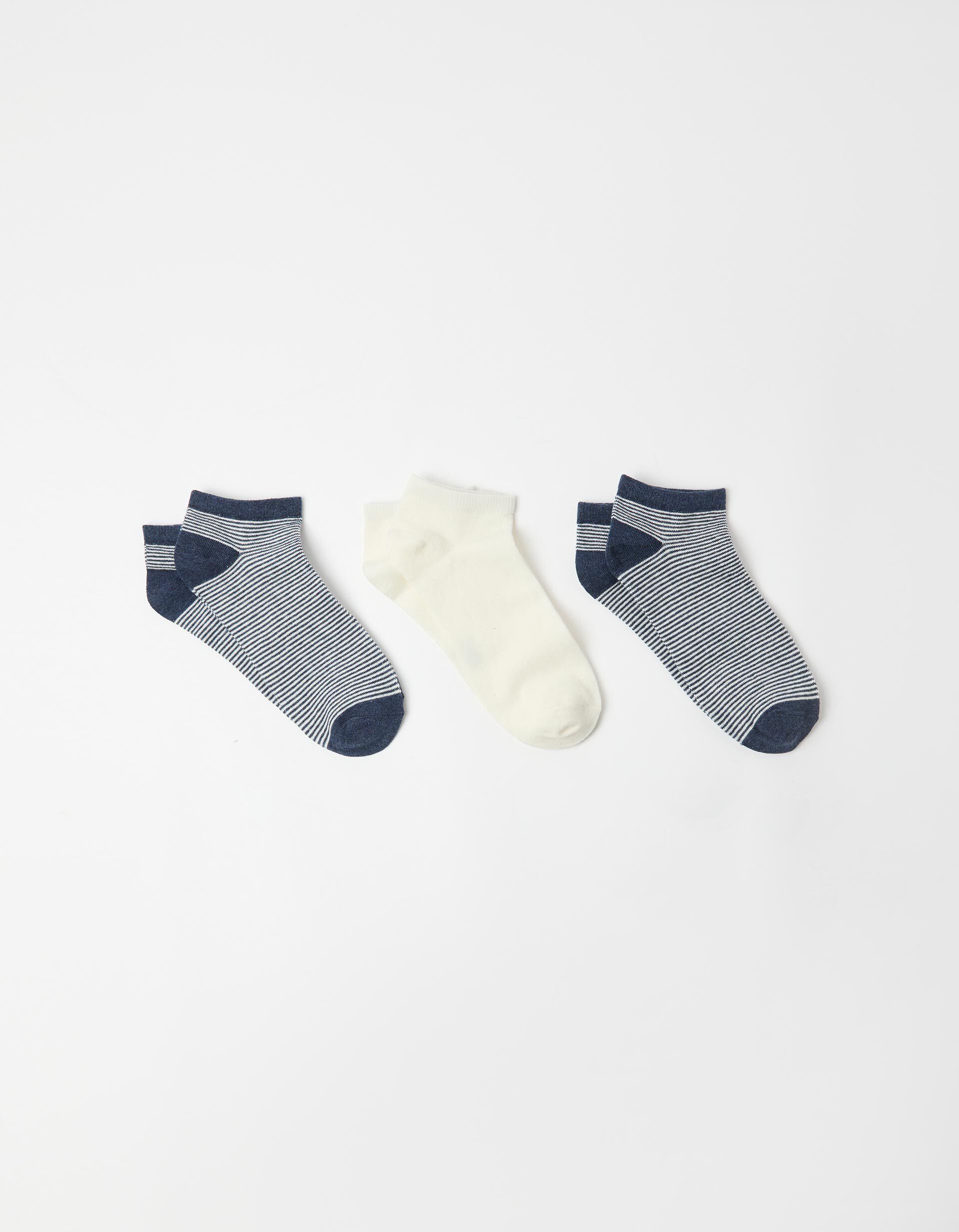 Comprar Online Pack 3 Pares de Meias Tornozelo, Homem, Azul Escuro