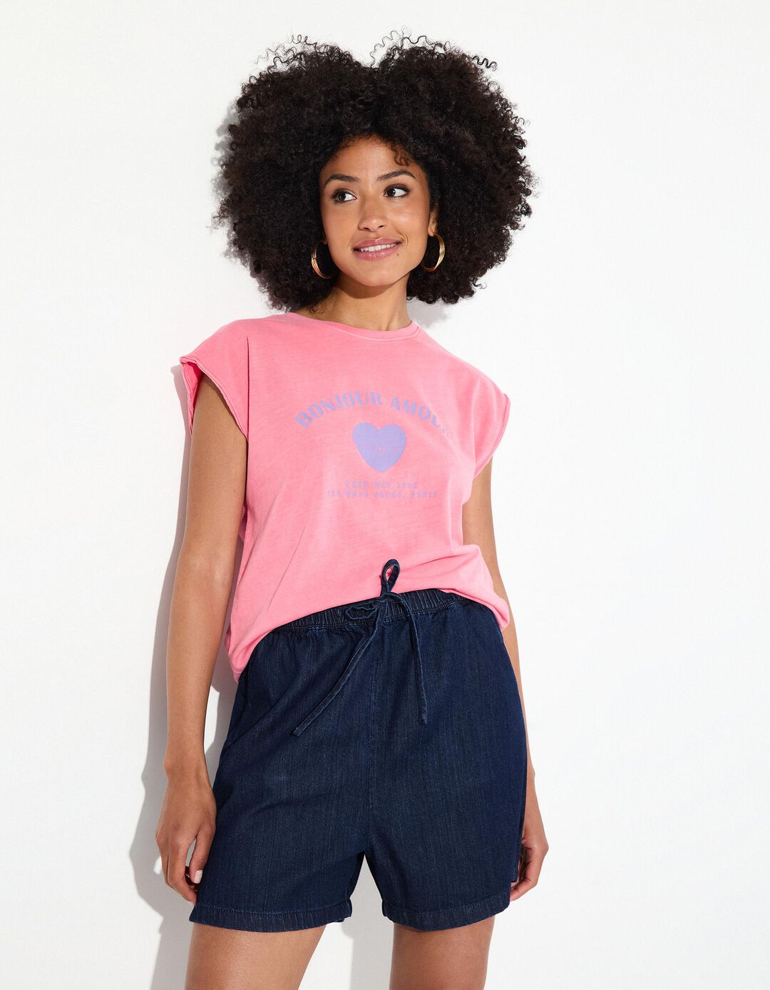 T-shirt sem Mangas, Mulher, Rosa
