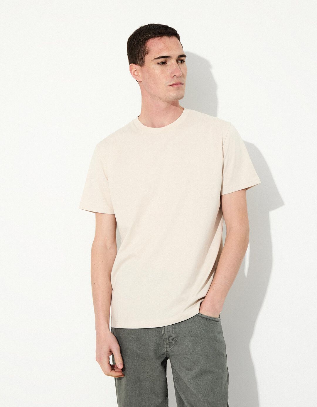 T-shirt Jersey, Homem, Bege 