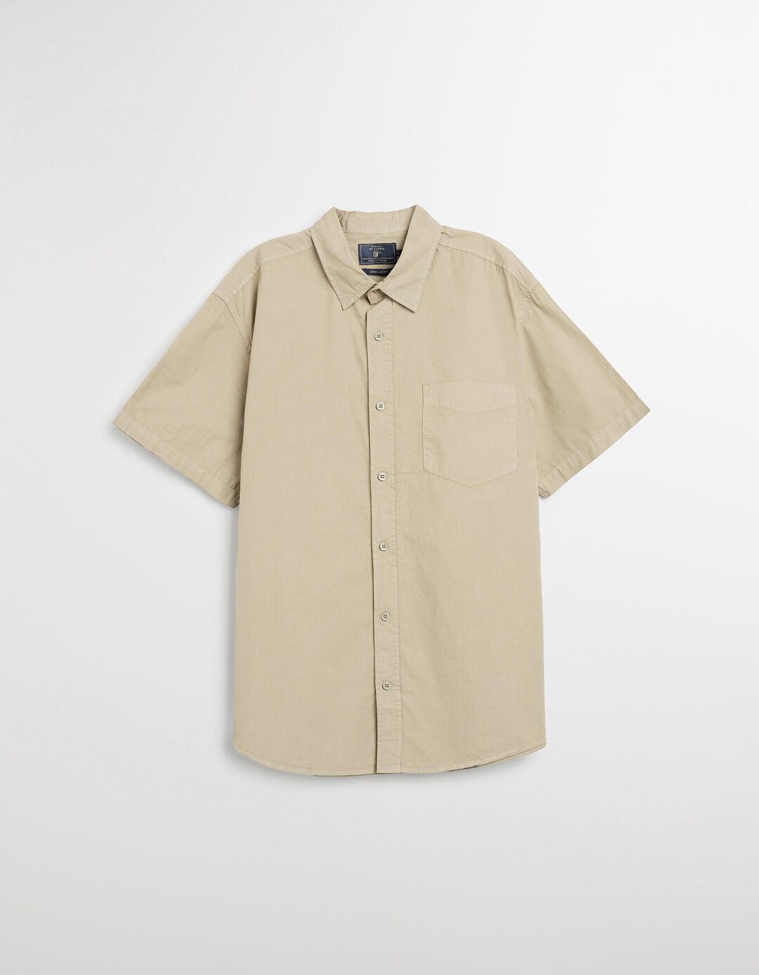 Camisa Manga Curta, Homem, Bege Escuro