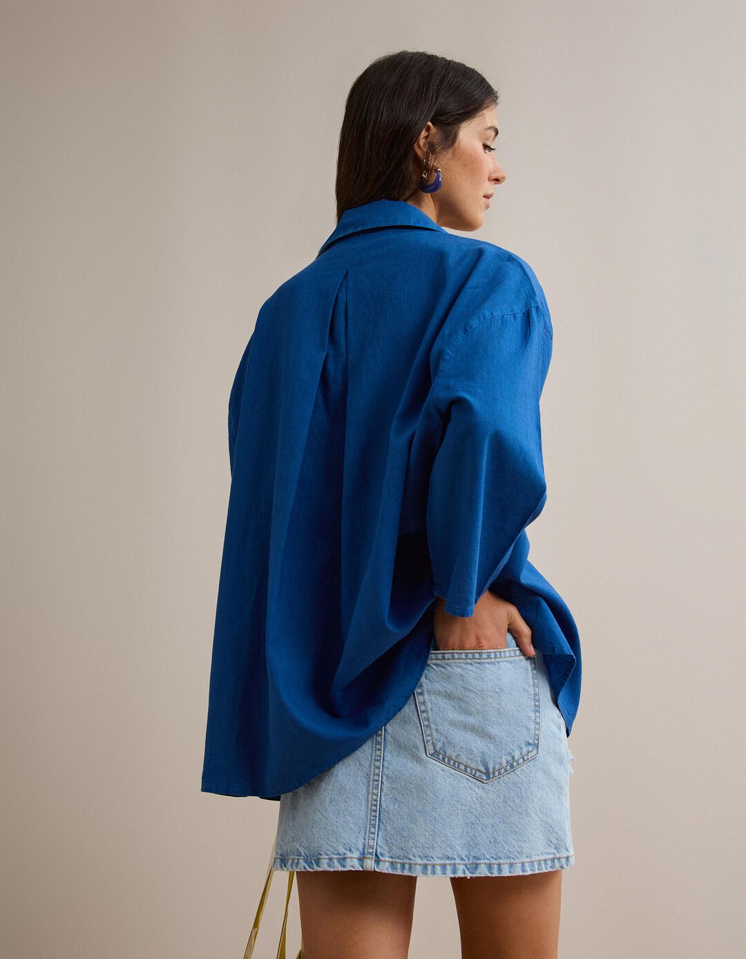 Mini Saia de Ganga, Mulher, Azul Claro