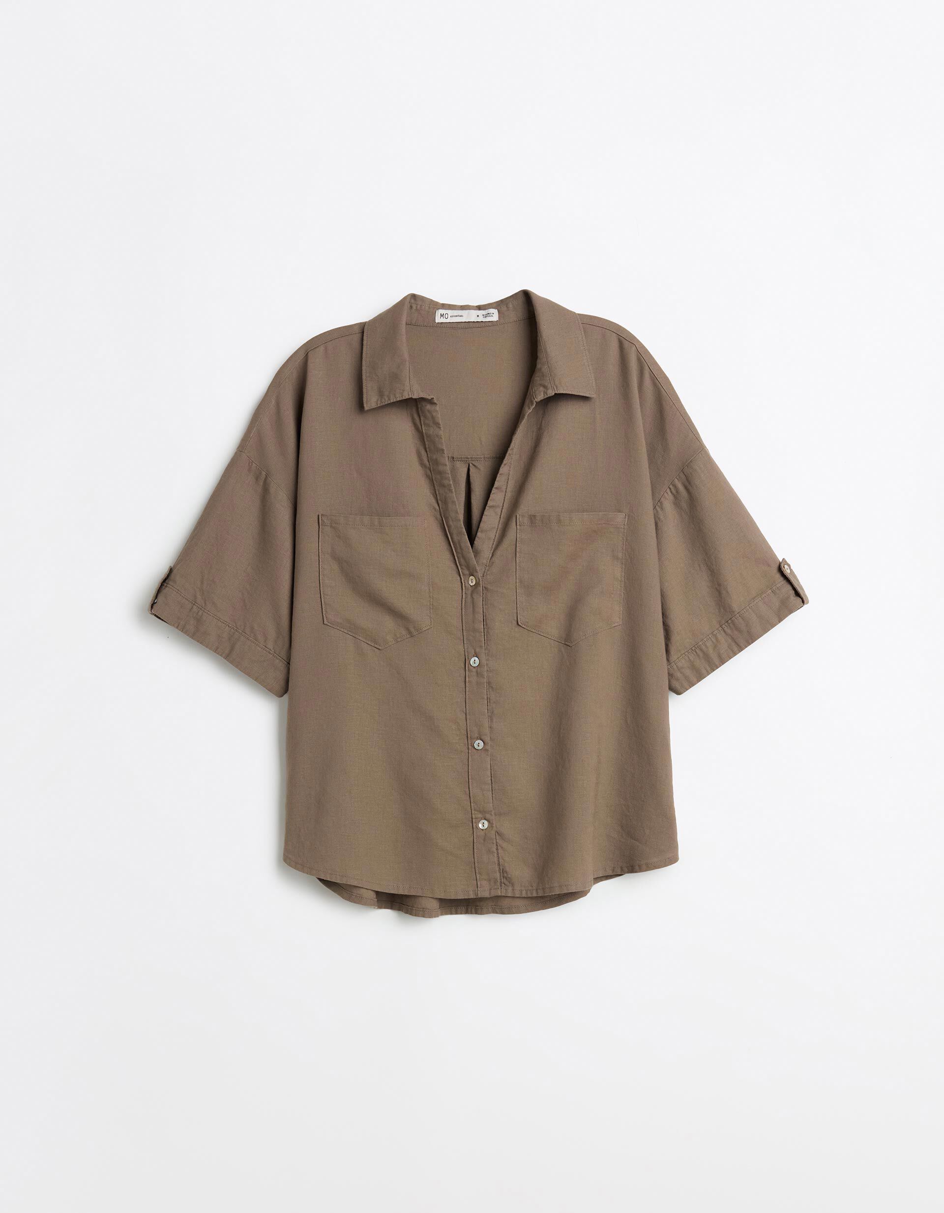 Comprar Online Blusa com linho, Mulher, Bege Escuro