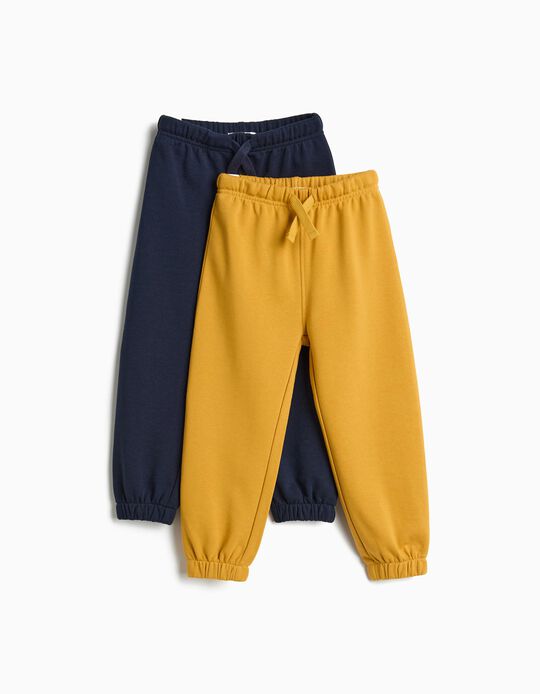 Comprar Online Pack 2 Joggings De Felpa, Menino, Azul Escuro
