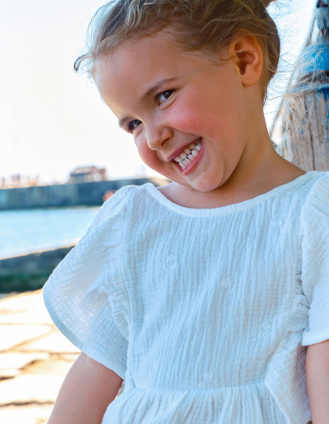 Vestido Bordado, Menina, Branco