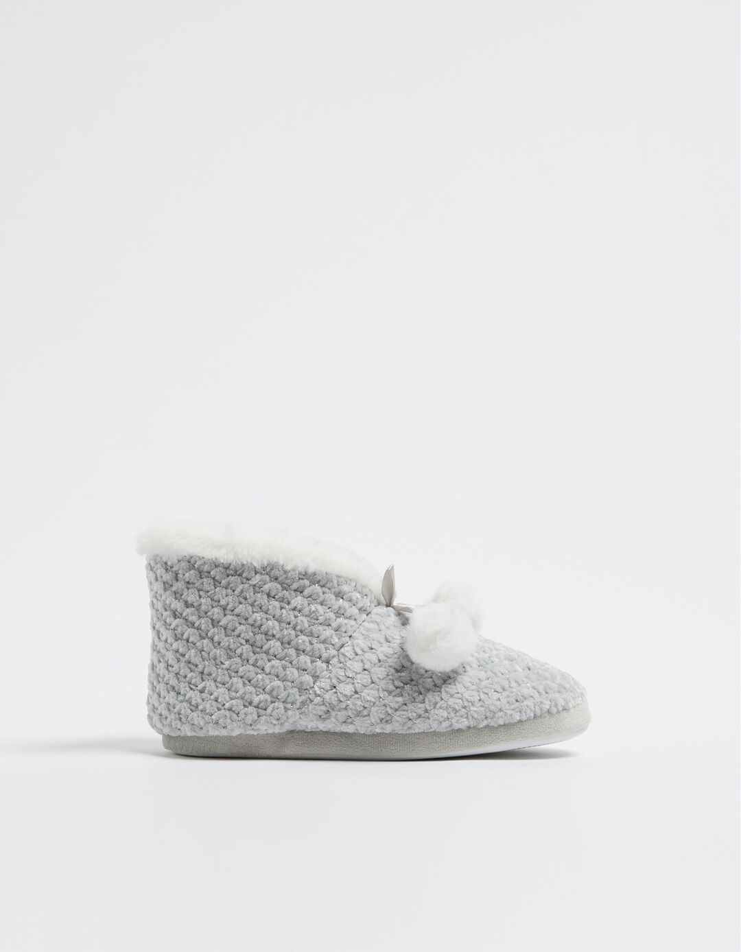 Botinhas Lurex Pompons, Mulher, Cinzento