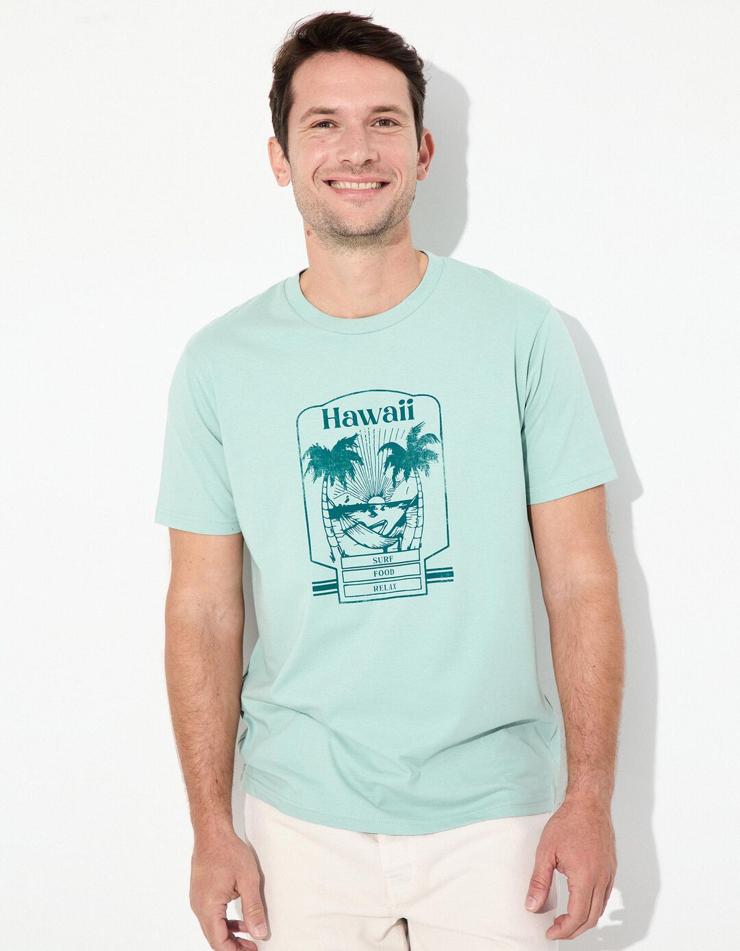 T-shirt Jersey, Homem, Verde Claro 