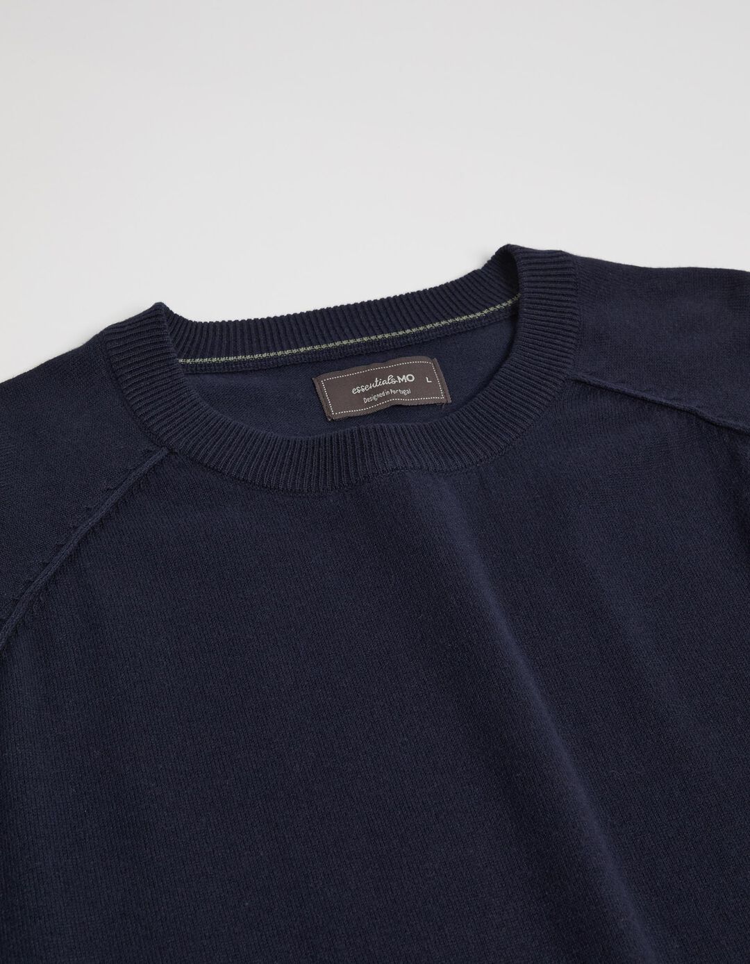 Camisola de Malha Decote Redondo, Homem, Azul Escuro