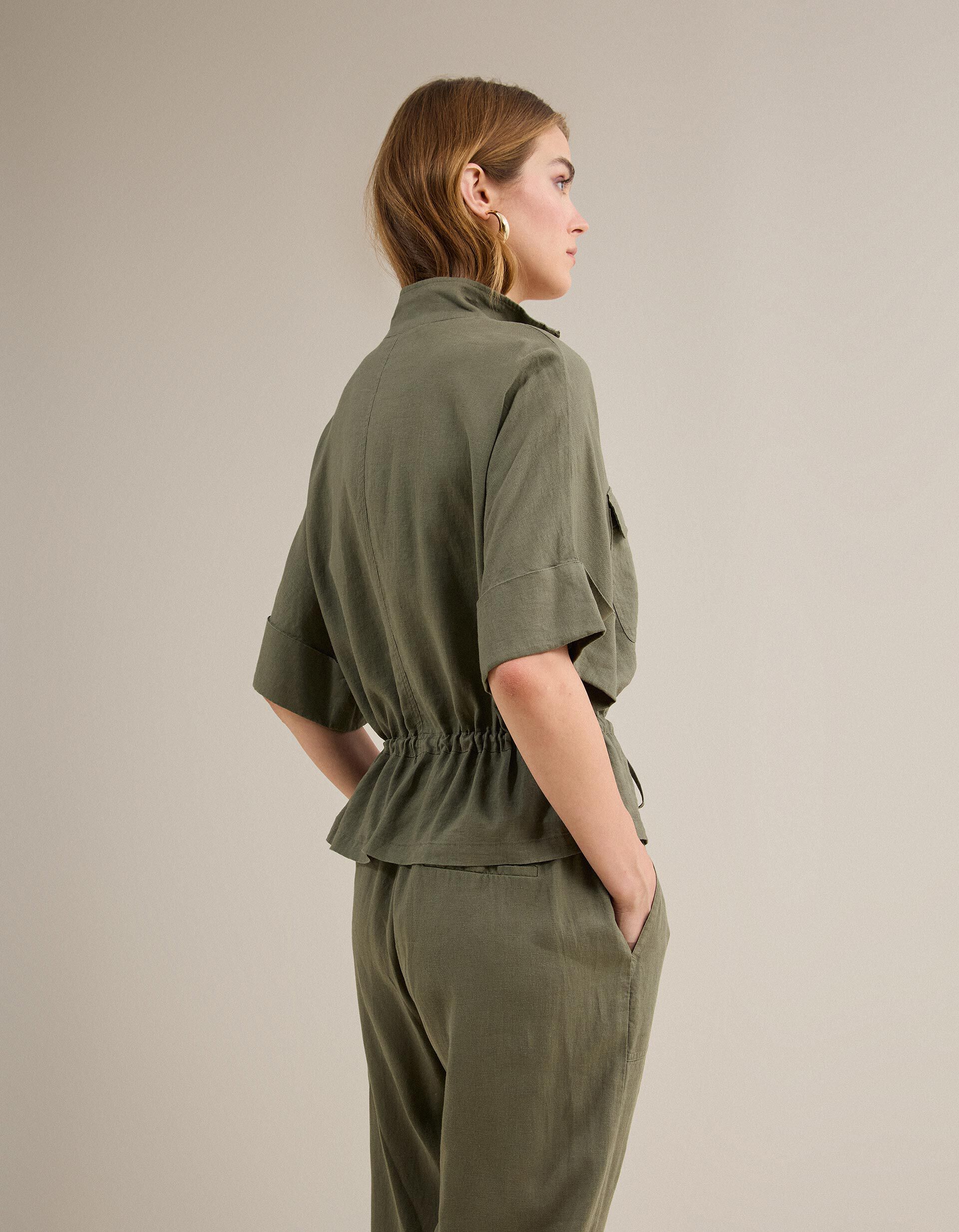 Comprar Online Casaco Com Linho, Mulher, Verde