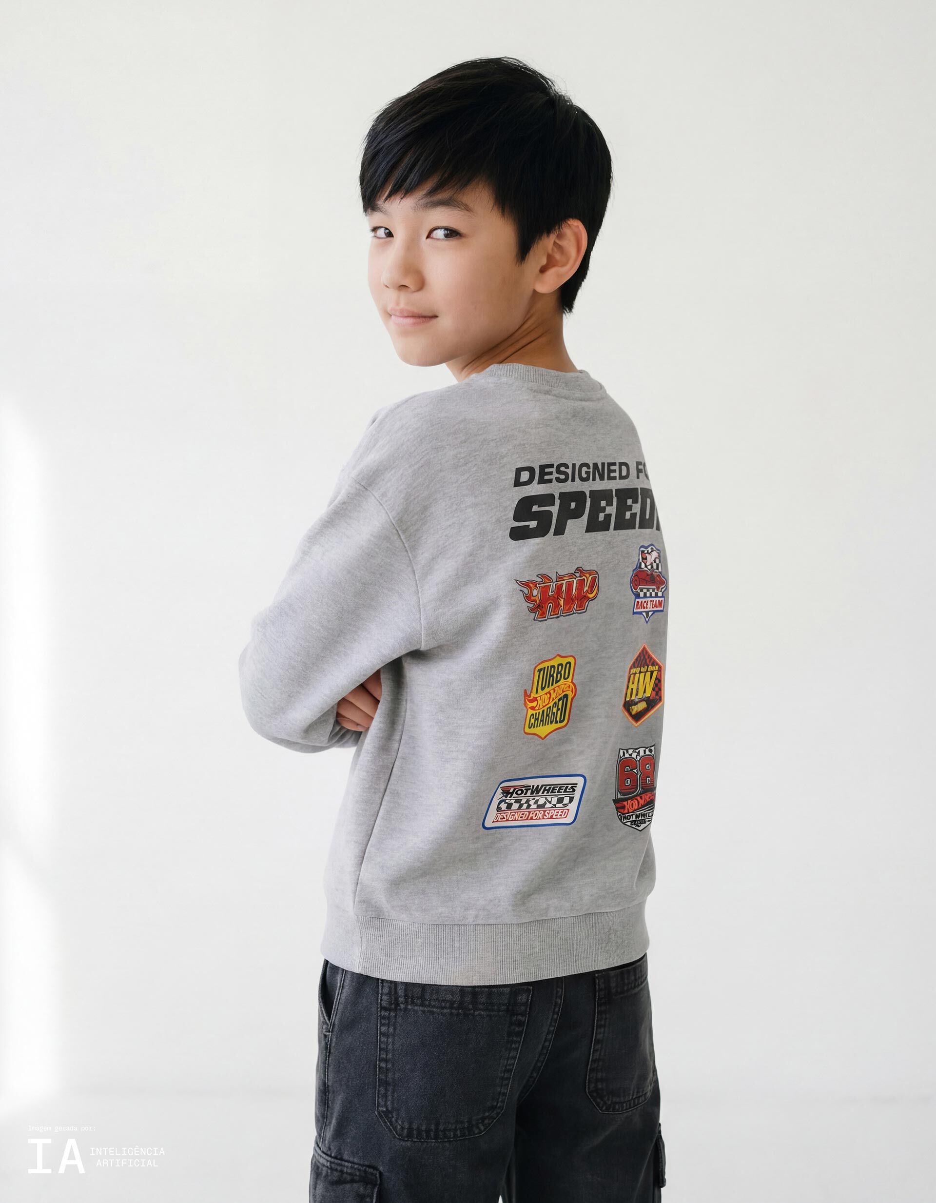 Comprar Online Sweatshirt de Felpa 'Hot Wheels', Menino, Cinzento Claro