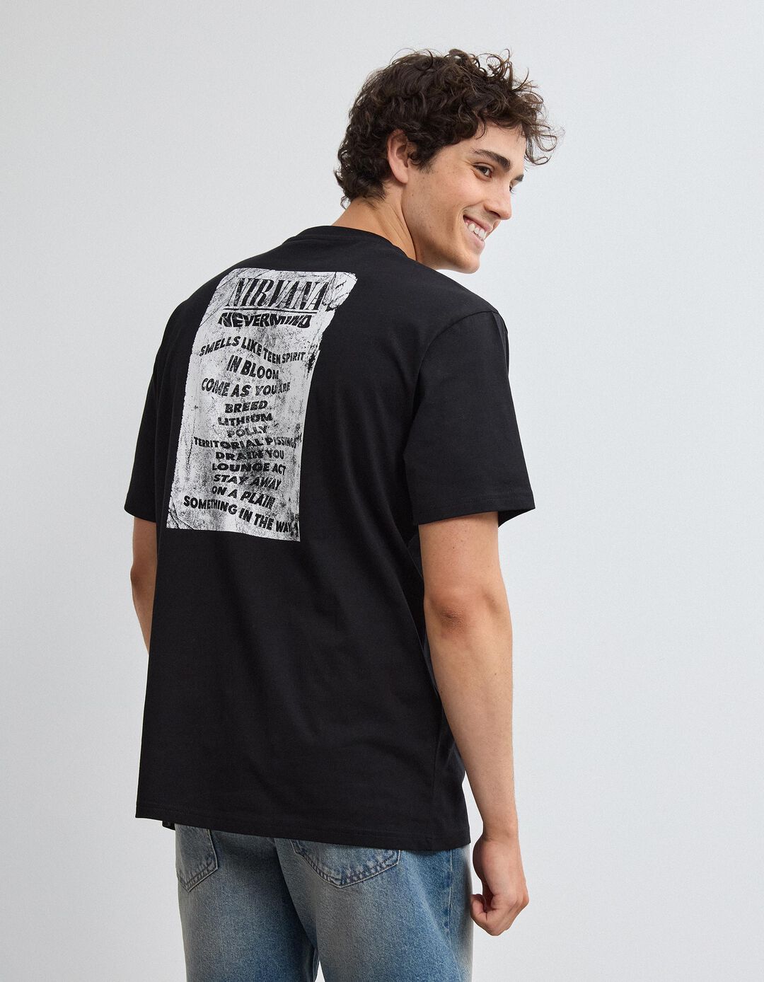 T-shirt Nirvana, Homem, Preto