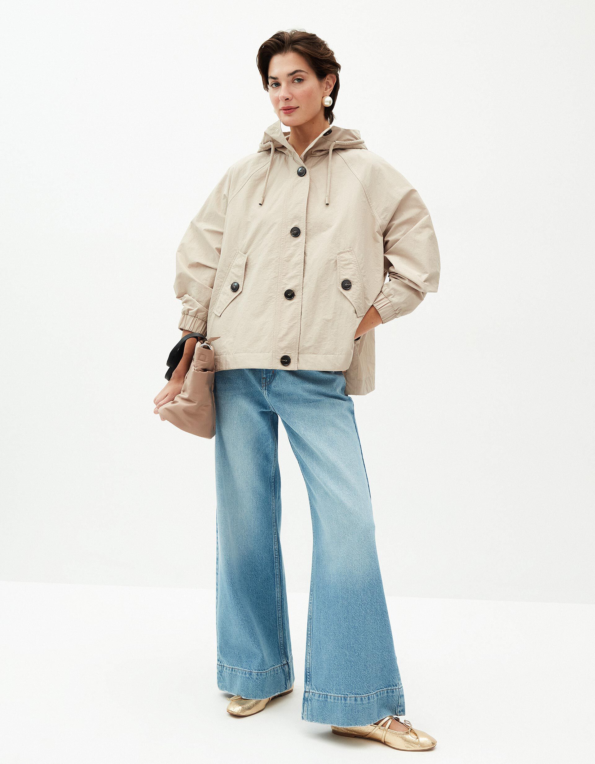 Comprar Online Parka com Bot&otilde;es, Mulher, Bege 