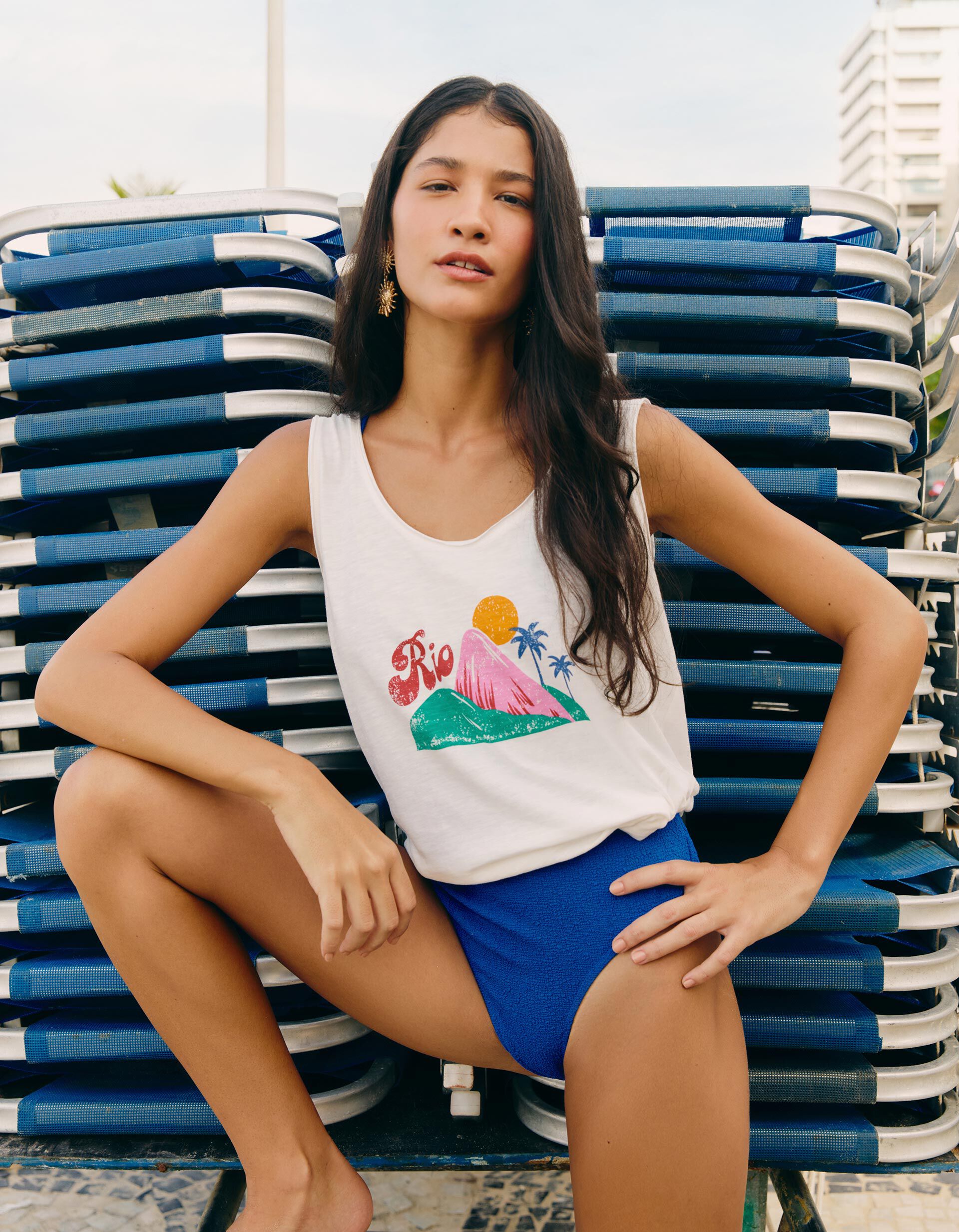 Comprar Online Top Estampado, Mulher, Branco