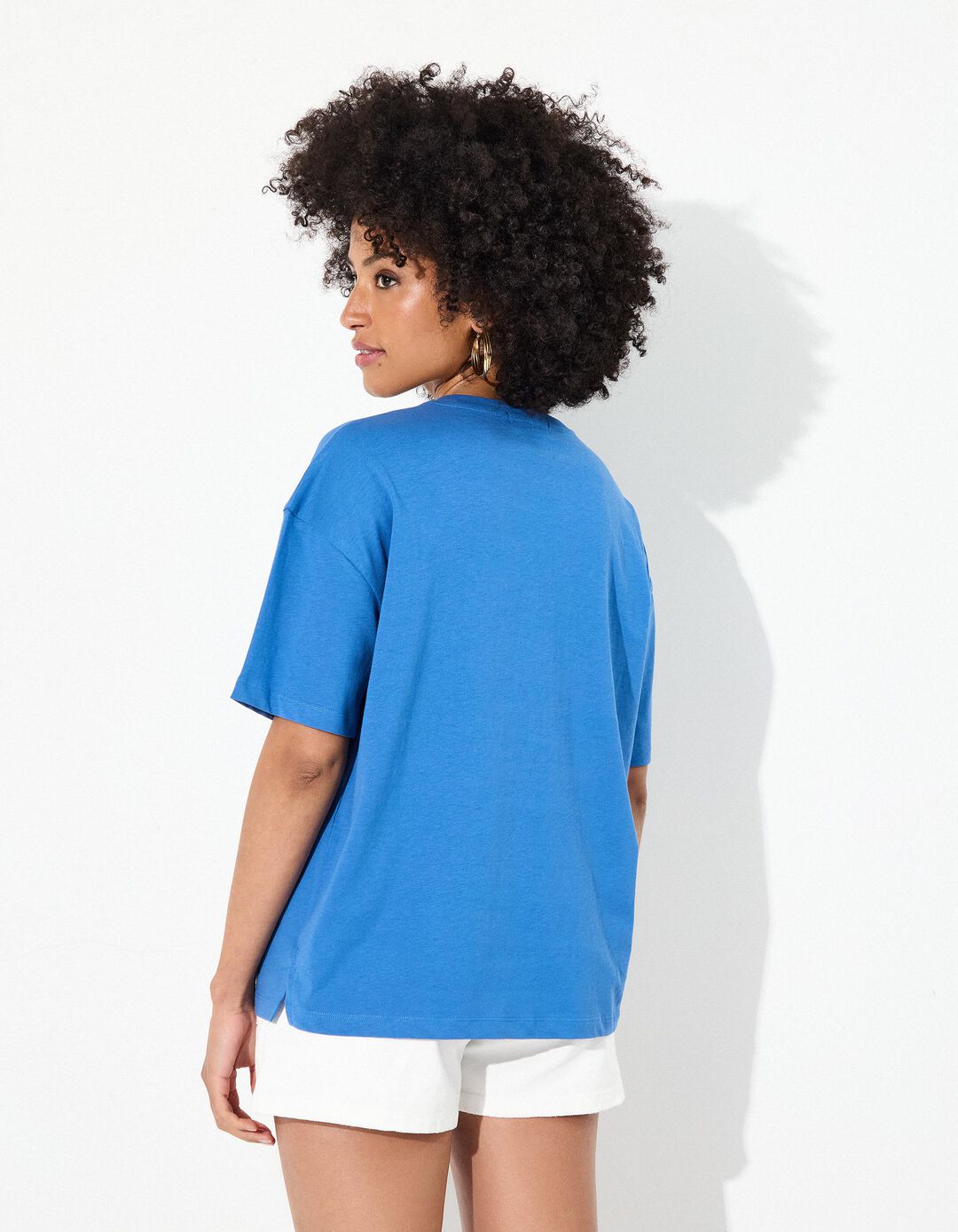 T-shirt Print, Mulher, Azul