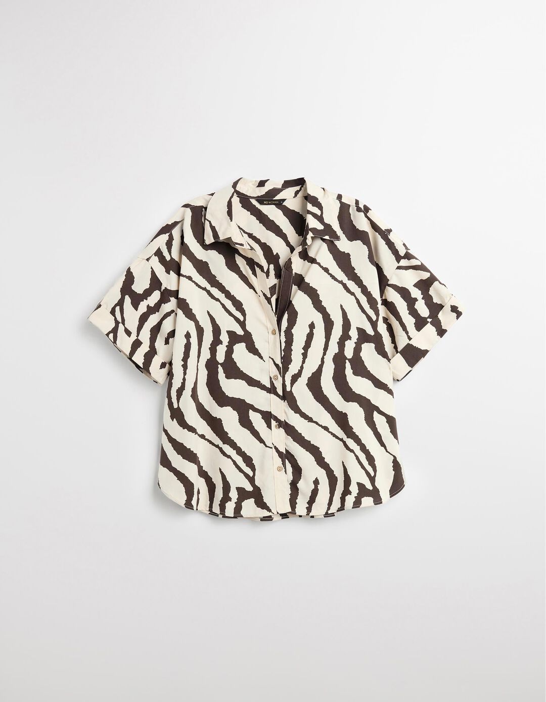 Camisa Zebra, Mulher, Cinzento Escuro 