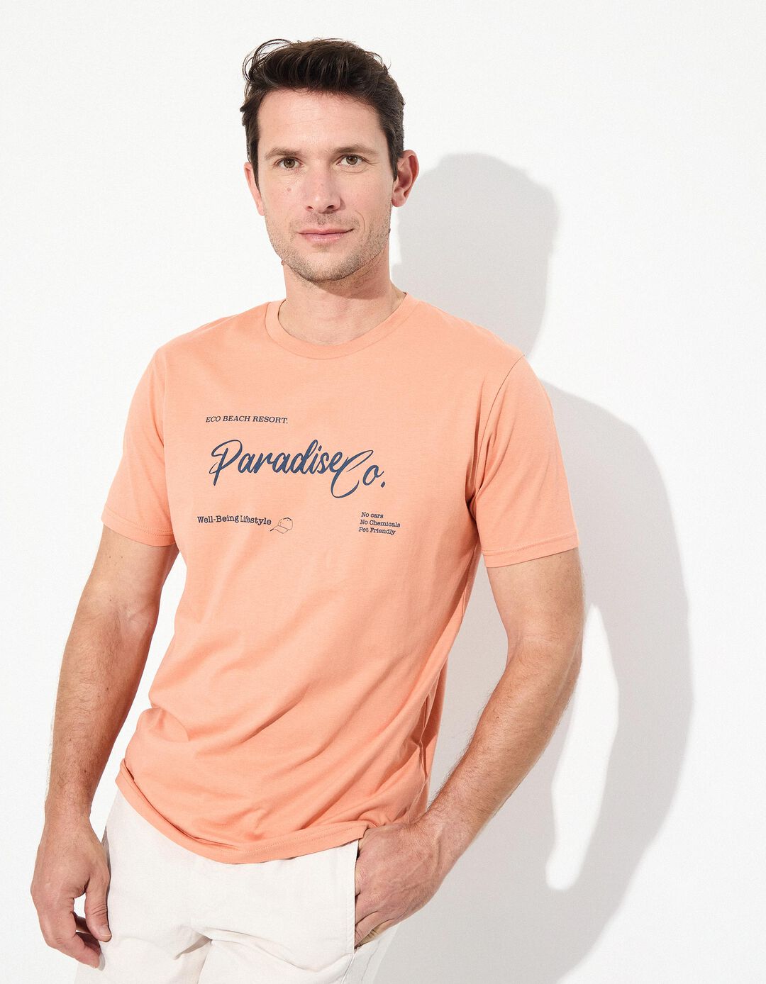 T-shirt Jersey, Homem, Laranja Claro 