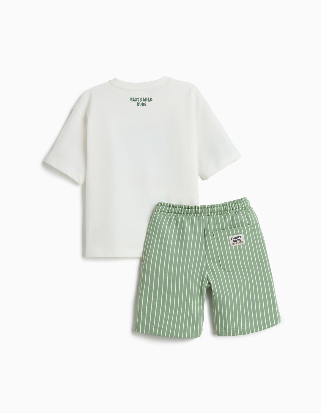 Conjunto T-shirt e Cal&ccedil;&otilde;es, Menino, Verde Escuro