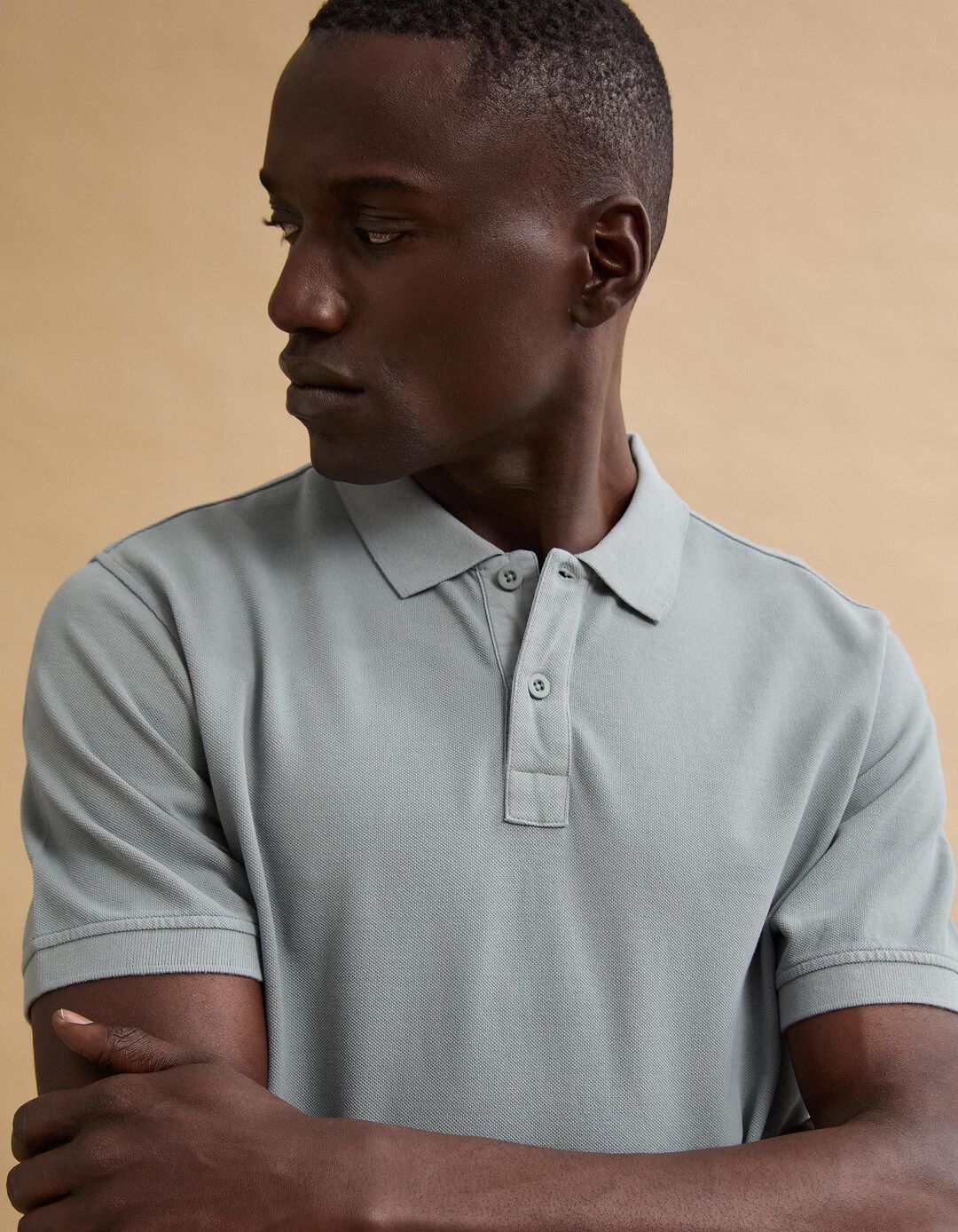 Polo Piquet, Homem, Cinzento