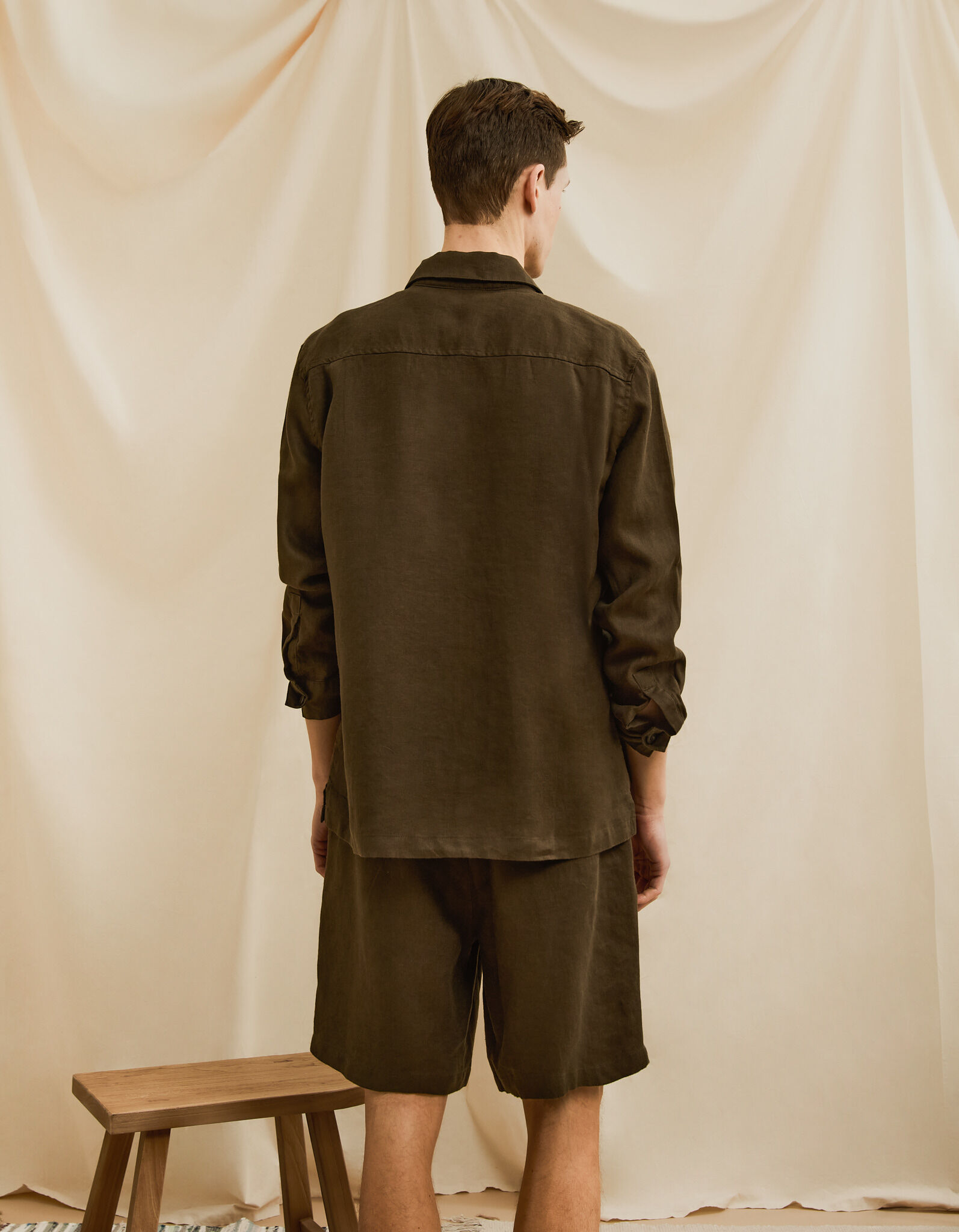 Comprar Online Sobrecamisa 100% Linho, Homem, Verde Escuro