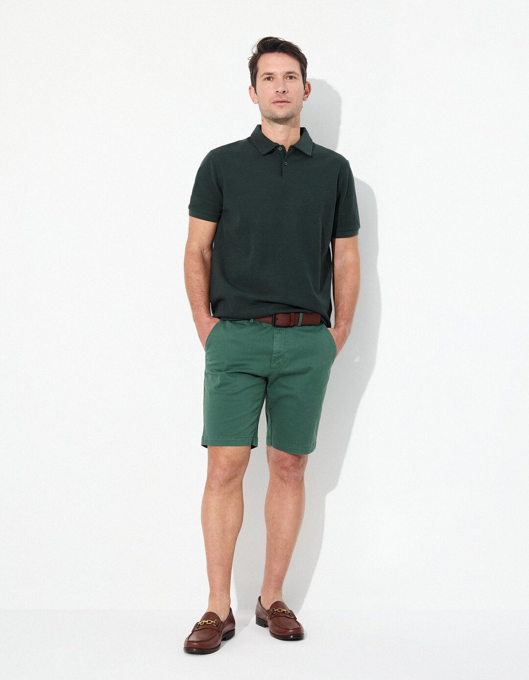 Calções 'Slim fit', Homem, Verde Escuro