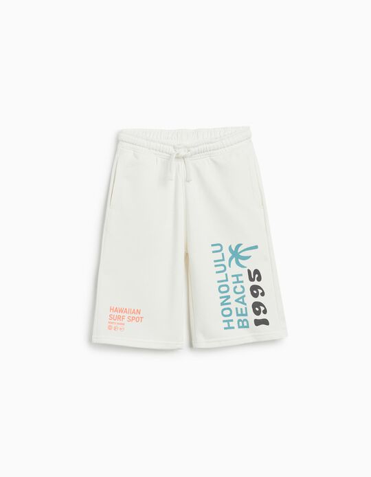 Comprar Online Calções Print Fleece, Menino, Branco 