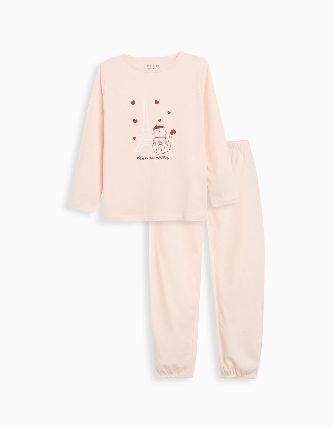 Pijama Jersey, Menina, Rosa Claro 