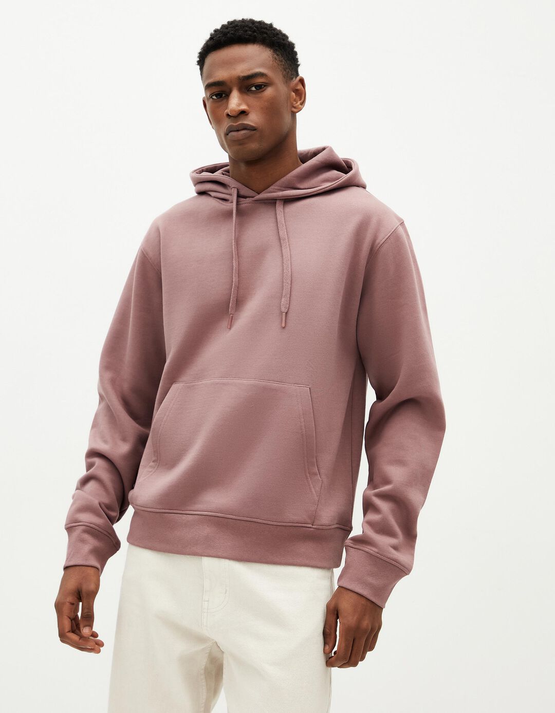 Sweatshirt de Felpa Capuz, Homem, Rosa Escuro