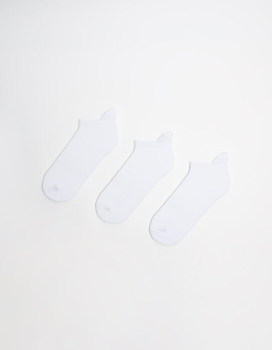 Comprar Online Pack 3 Pares de Meias Tornozelo, Homem, Branco