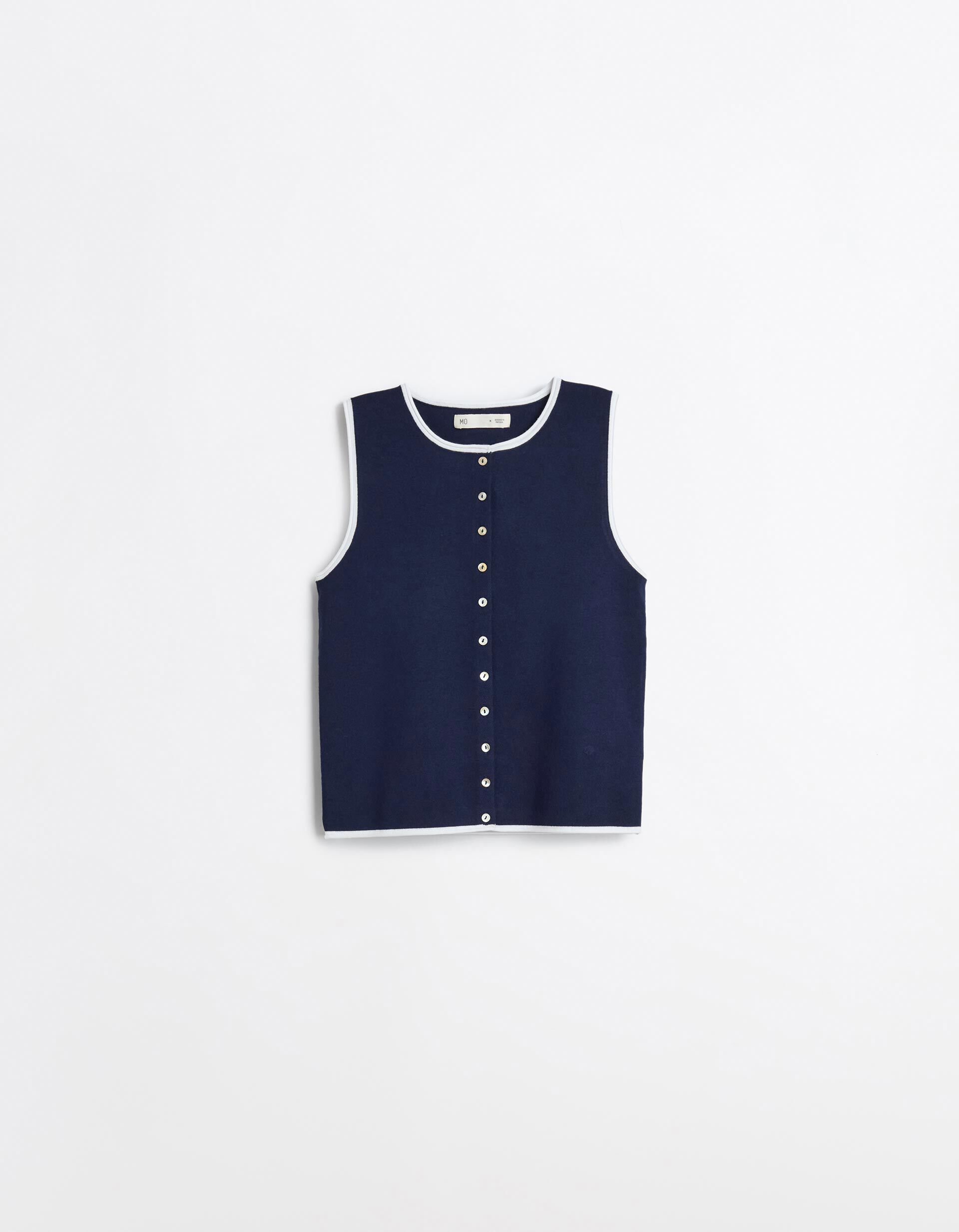 Comprar Online Colete Tricotado, Mulher, Azul Escuro