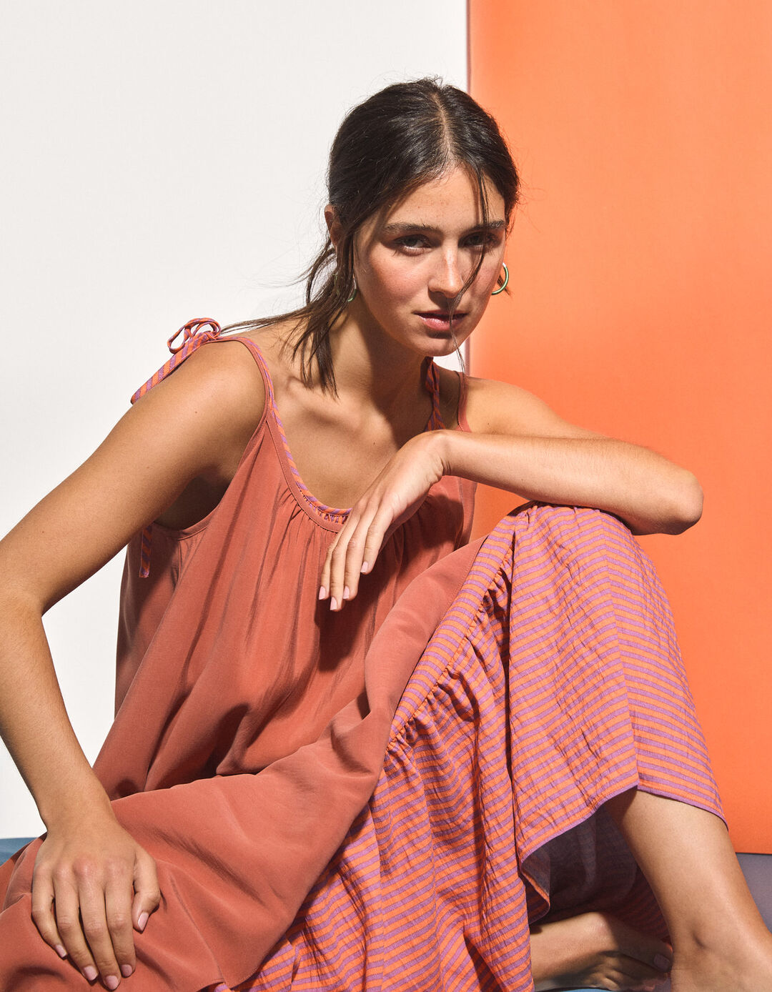 Vestido Modal, Mulher, Laranja Escuro