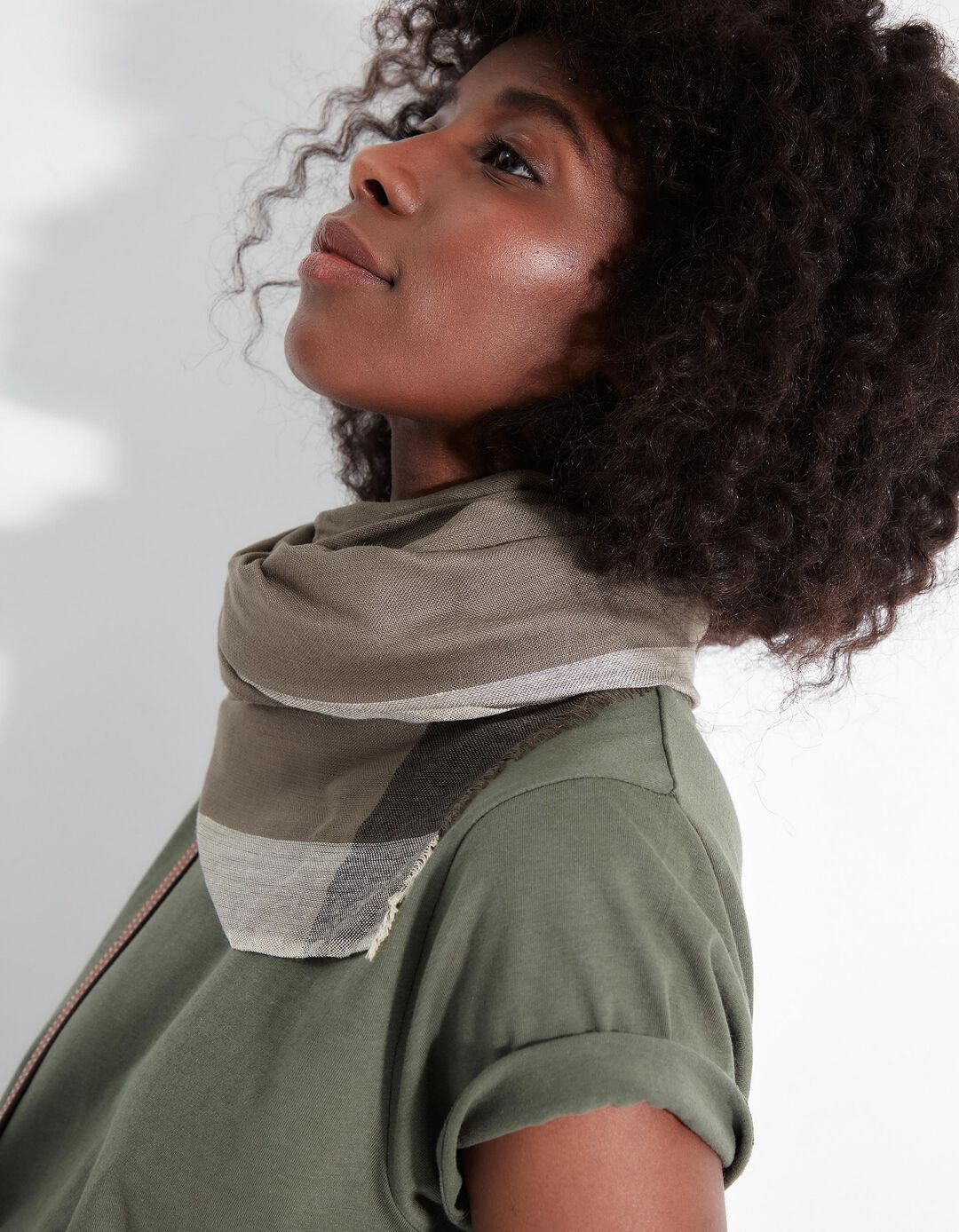 Lenço Riscas, Mulher, Verde Escuro