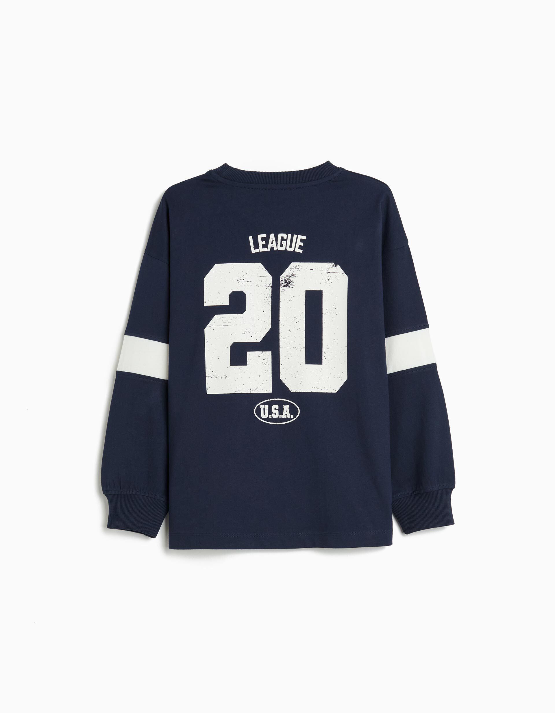 Comprar Online T-shirt de Manga Comprida, Menino, Azul Escuro