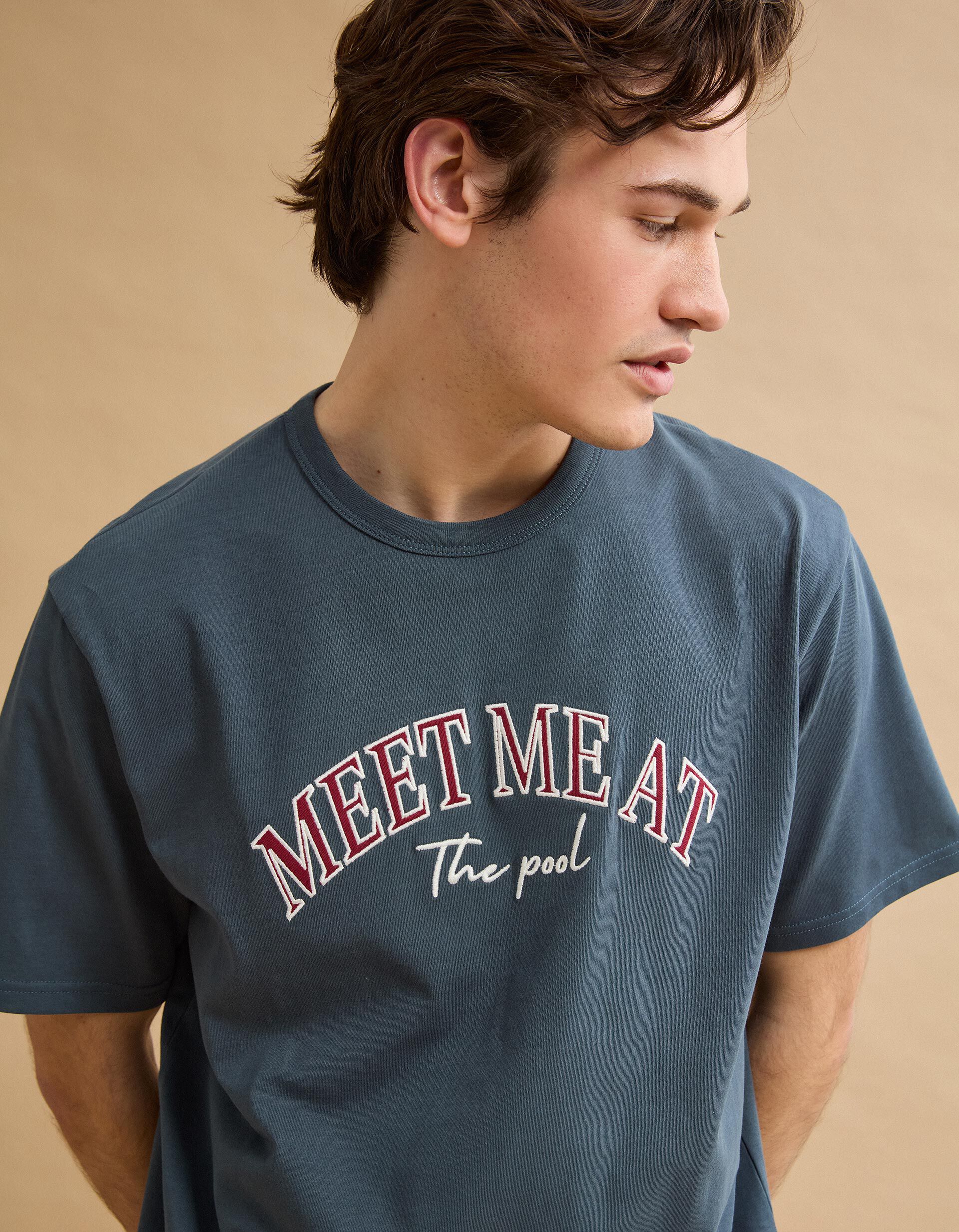 Comprar Online T-shirt Heavy Jersey Bordado, Homem, Azul Escuro