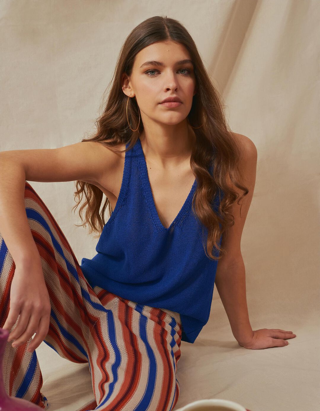 Top Malha, Mulher, Azul Escuro