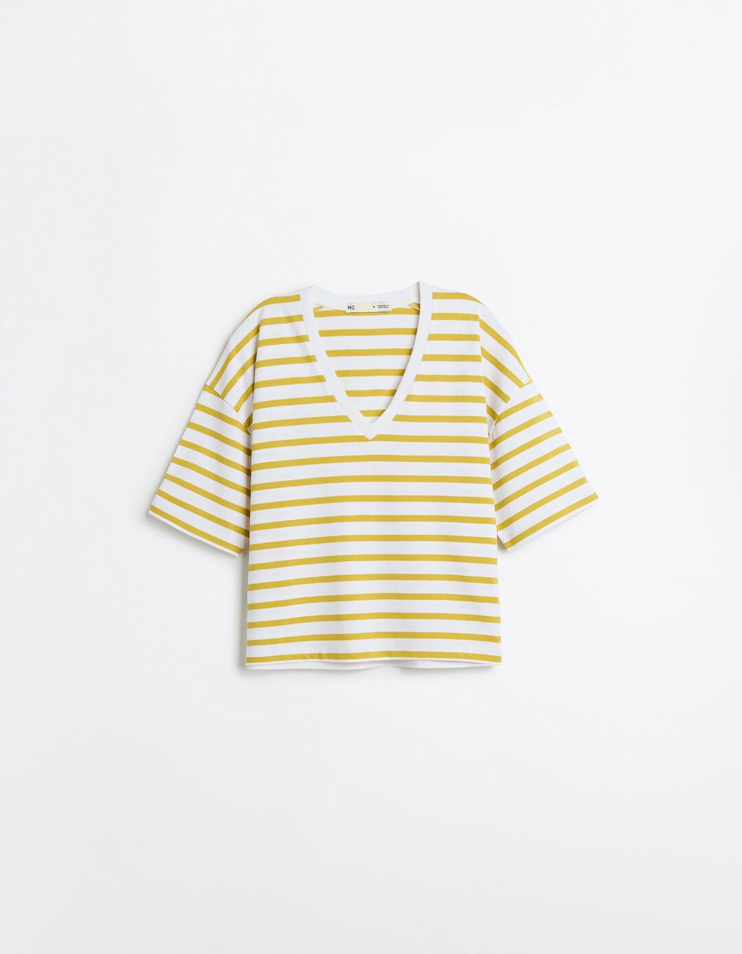 T-shirt Riscas, Mulher, Amarelo